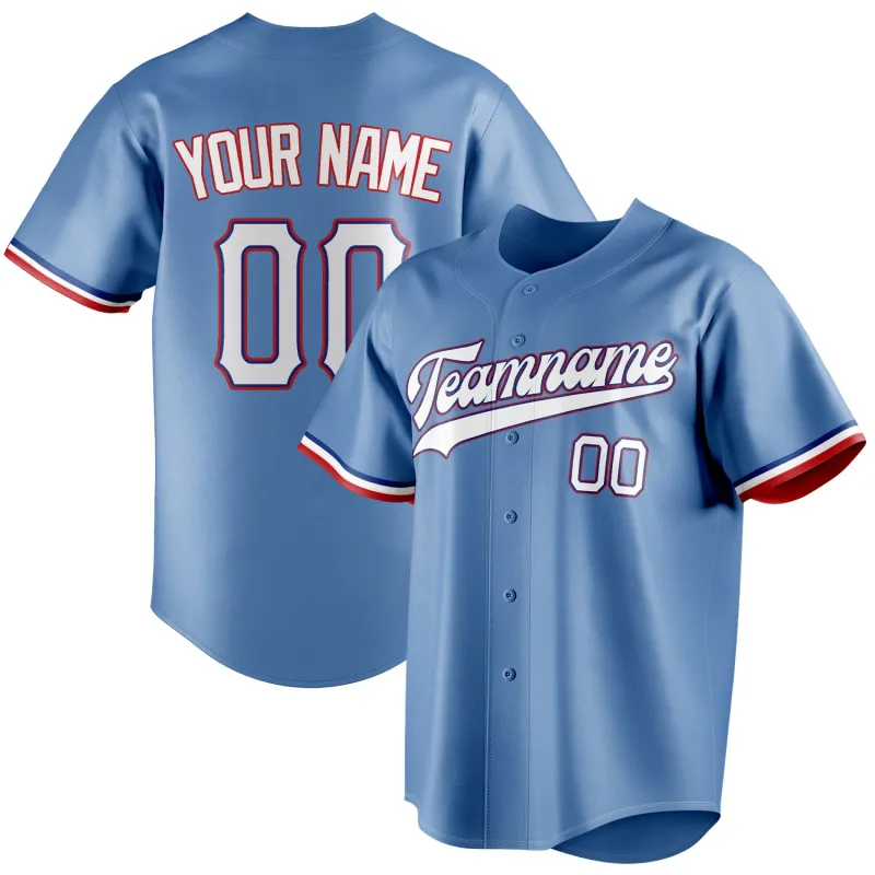 Custom Light Blue & White Color Fan Baseball Jersey sold by Tailorly