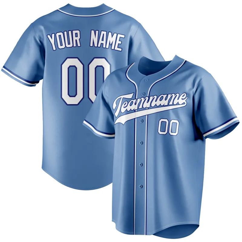 Custom Light Blue & White Color Fan Baseball Jersey sold by Tailorly