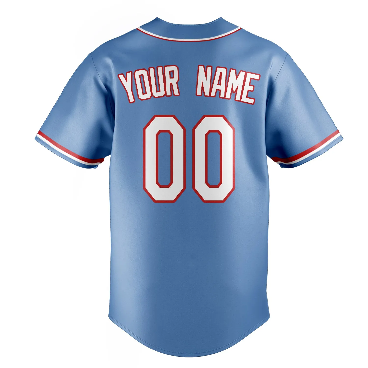 Custom Light Blue & White Color Fan Baseball Jersey sold by Tailorly product image thumbnail 4