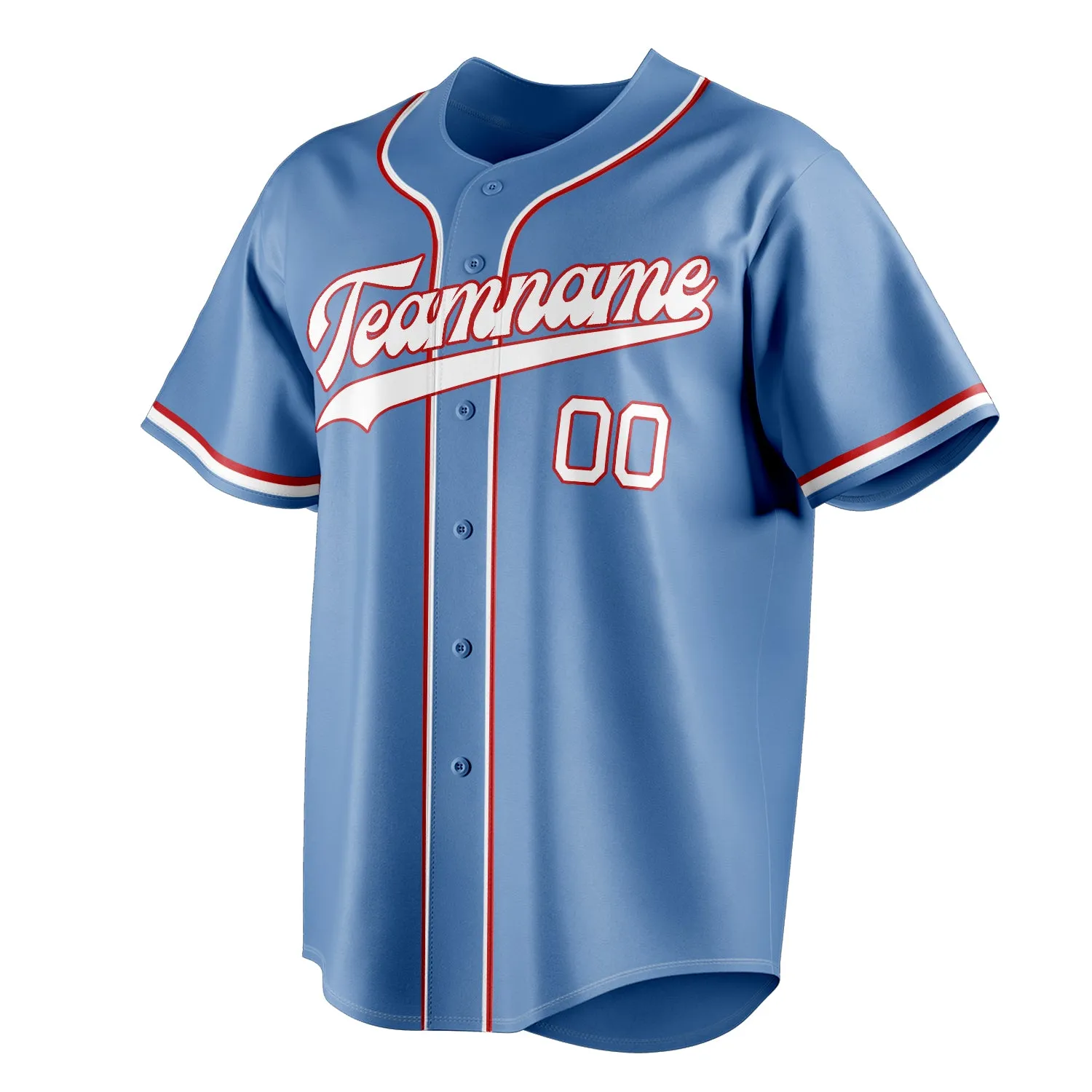 Custom Light Blue & White Color Fan Baseball Jersey sold by Tailorly product image thumbnail 3