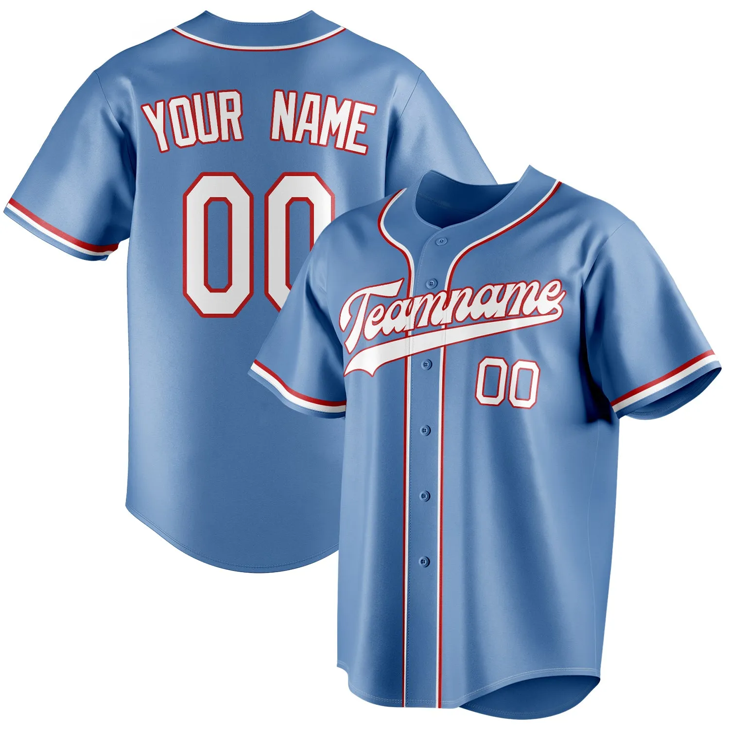 Custom Light Blue & White Color Fan Baseball Jersey sold by Tailorly