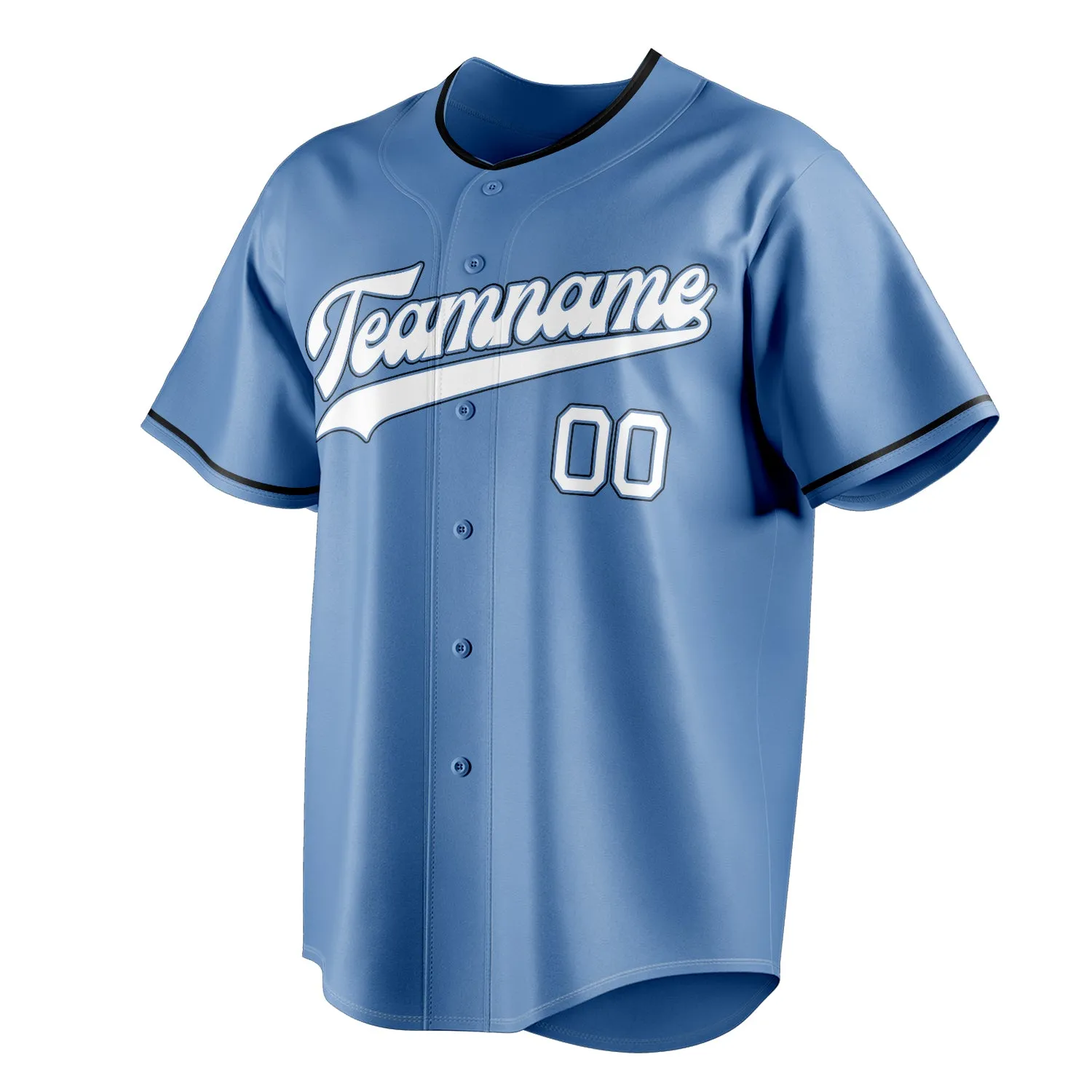 Custom Light Blue & White Color Fan Baseball Jersey sold by Tailorly product image thumbnail 3