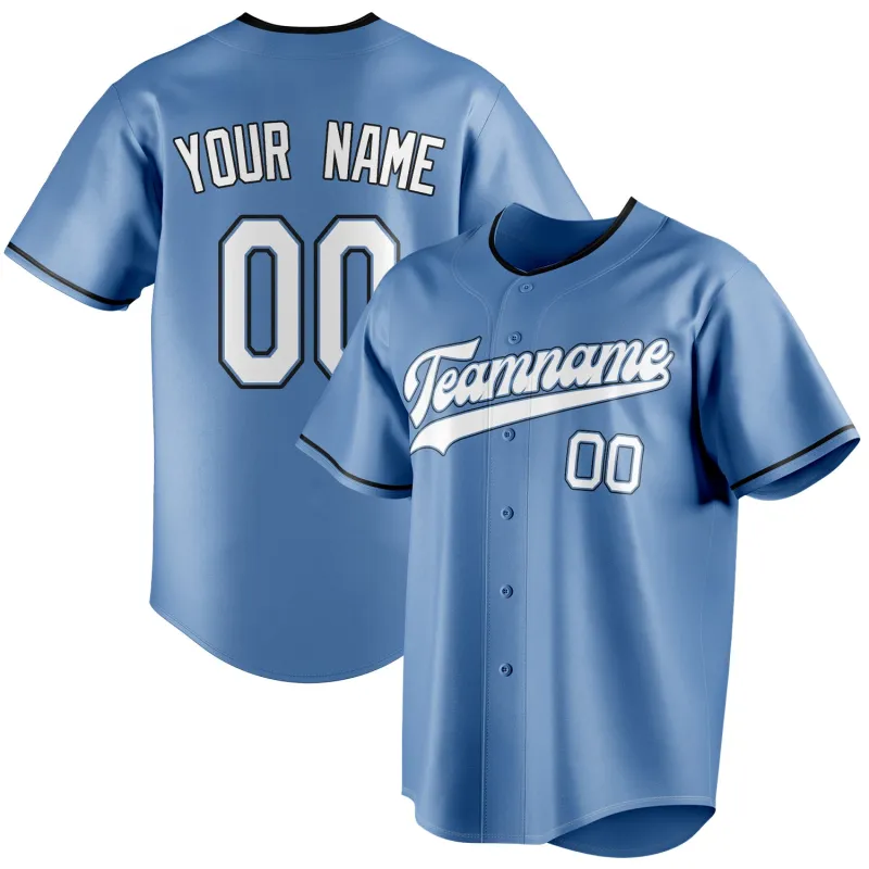 Custom Light Blue & White Color Fan Baseball Jersey sold by Tailorly