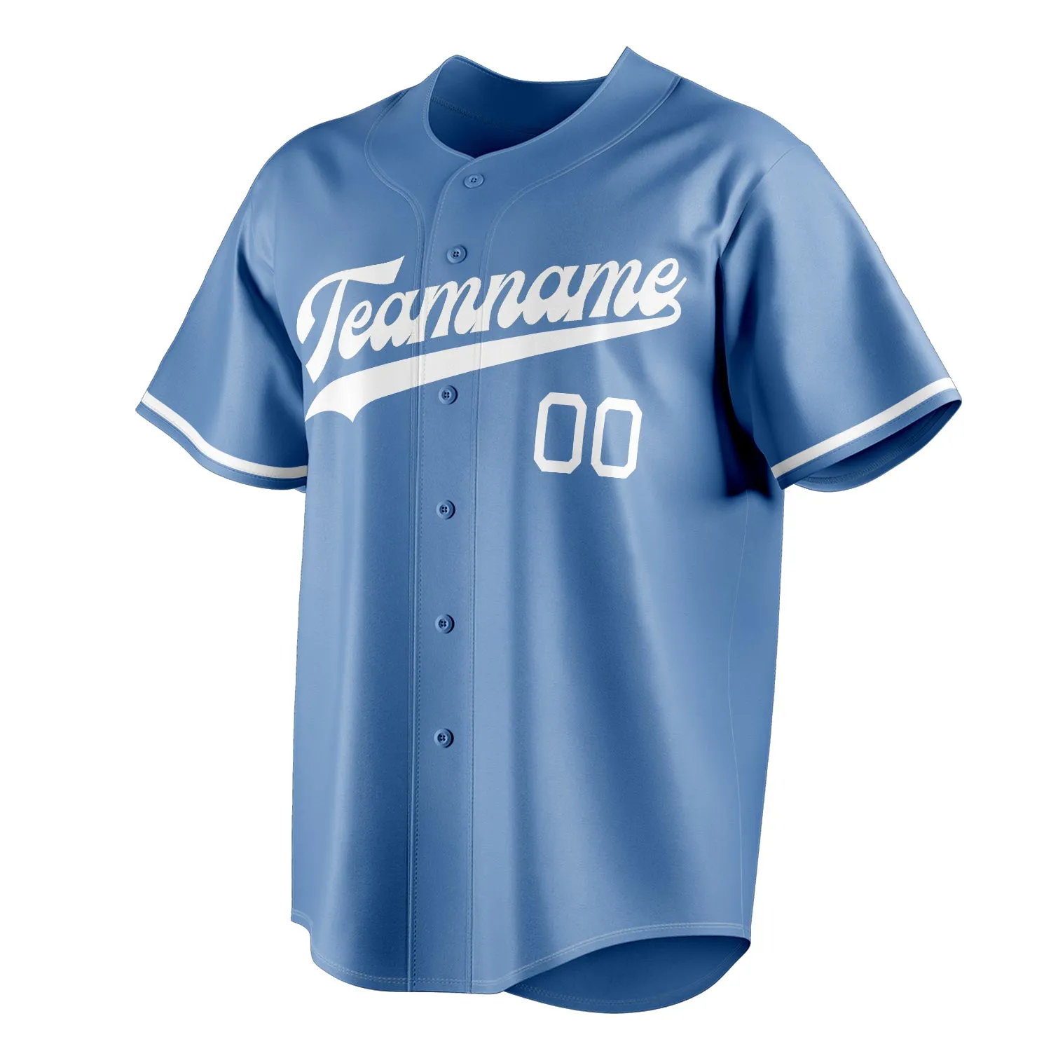 Custom Light Blue & White Color Fan Baseball Jersey sold by Tailorly product image thumbnail 3