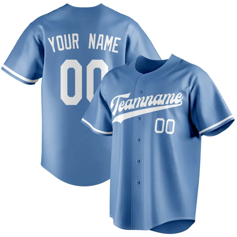Custom Light Blue & White Color Fan Baseball Jersey sold by Tailorly