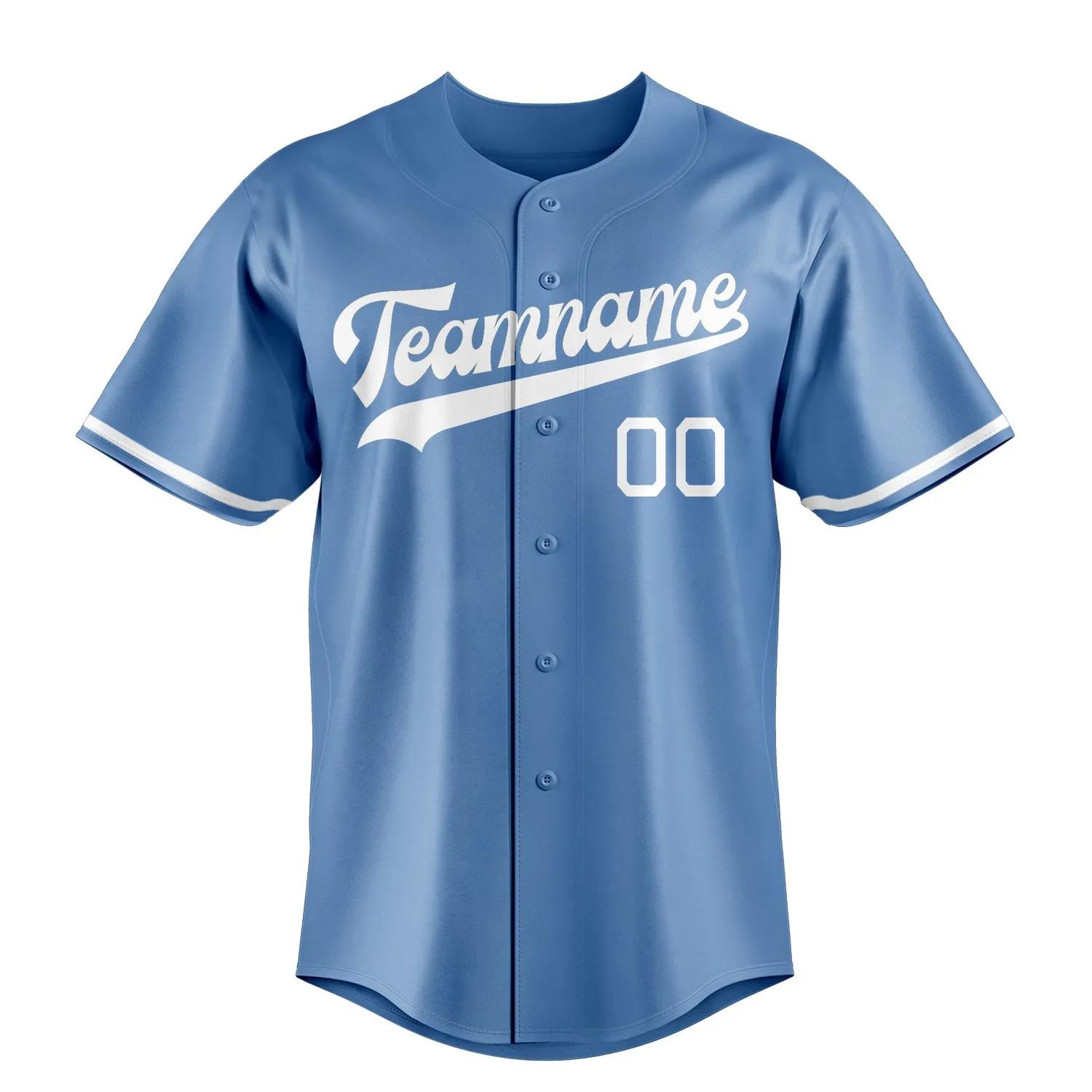Custom Light Blue & White Color Fan Baseball Jersey sold by Tailorly product image thumbnail 2