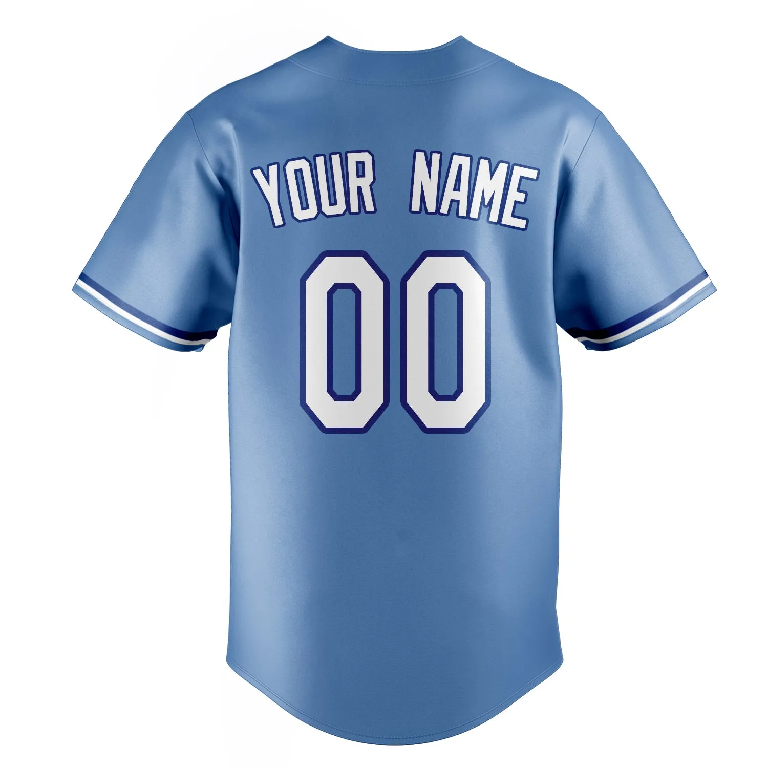 Custom Light Blue & White Color Fan Baseball Jersey sold by Tailorly product image thumbnail 4