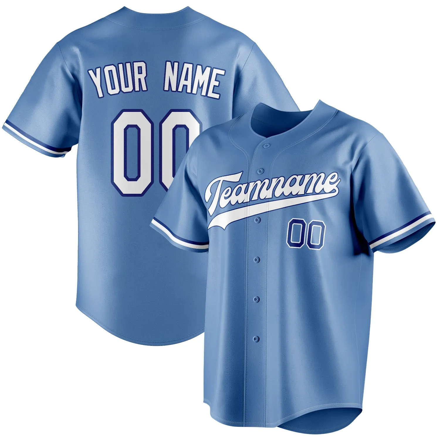 Custom Light Blue & White Color Fan Baseball Jersey sold by Tailorly