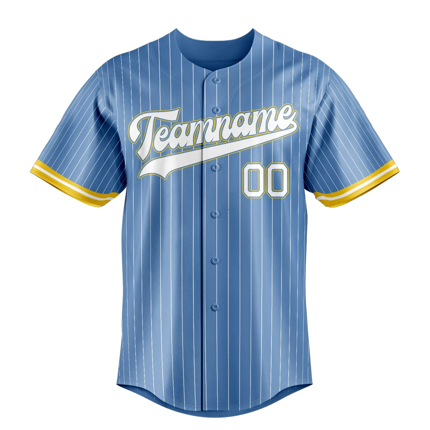 Custom Light Blue & White White Pinstripe Fan Baseball Jersey sold by Tailorly product image thumbnail 2