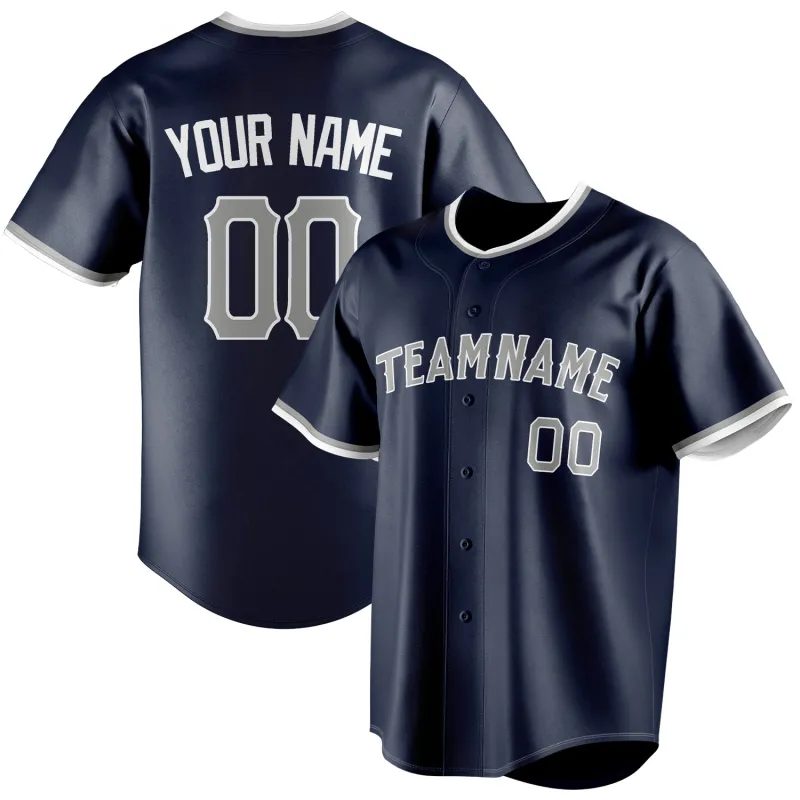 Custom Navy & Gray Color Fan Baseball Jersey sold by Tailorly