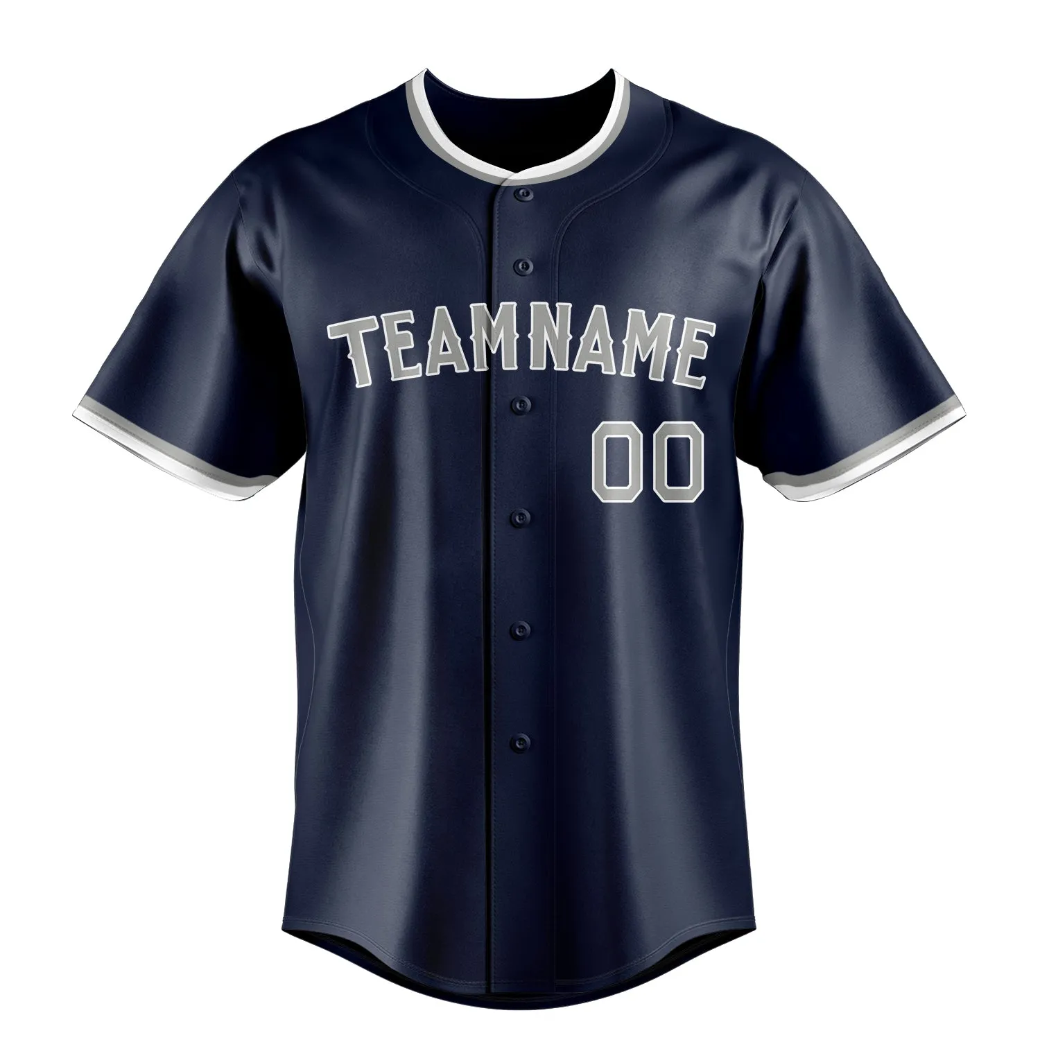 Custom Navy & Gray Color Fan Baseball Jersey sold by Tailorly product image thumbnail 2