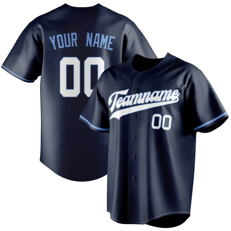 Custom Navy & White Color Fan Baseball Jersey sold by Tailorly