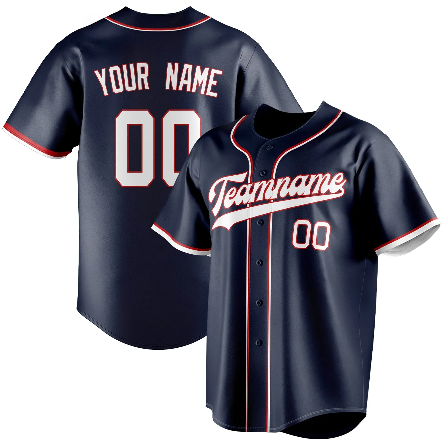 Custom Navy & White Color Fan Baseball Jersey sold by Tailorly