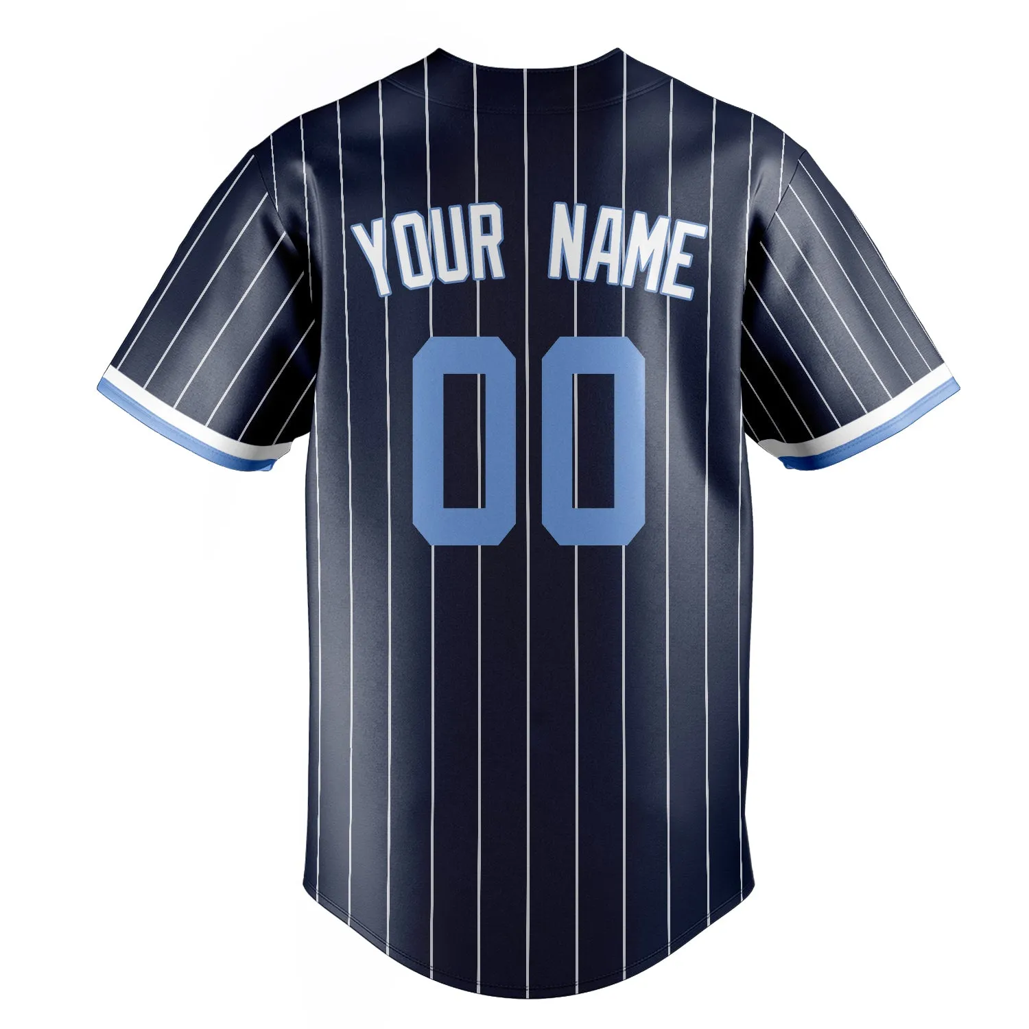 Custom Navy & White White Pinstripe Fan Baseball Jersey sold by Tailorly product image thumbnail 4