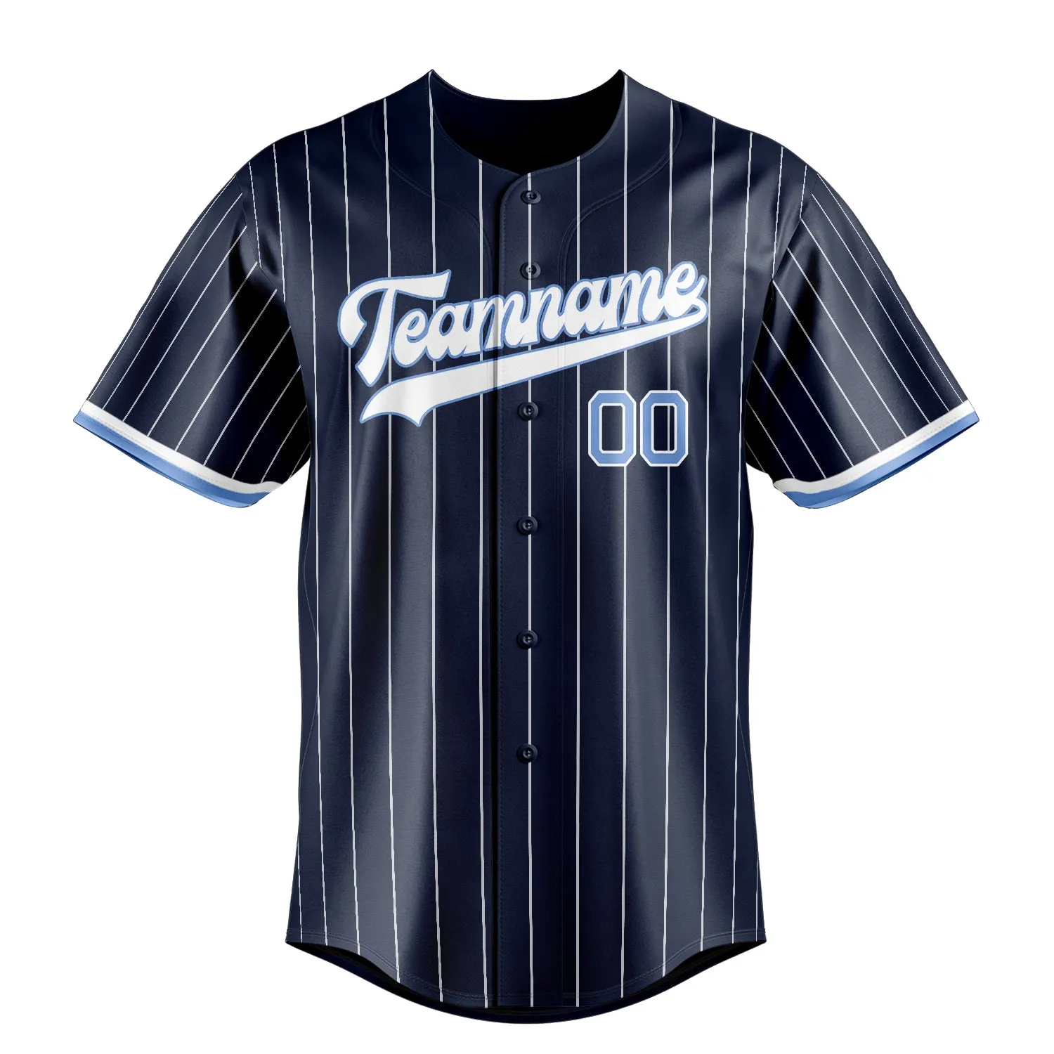 Custom Navy & White White Pinstripe Fan Baseball Jersey sold by Tailorly product image thumbnail 2