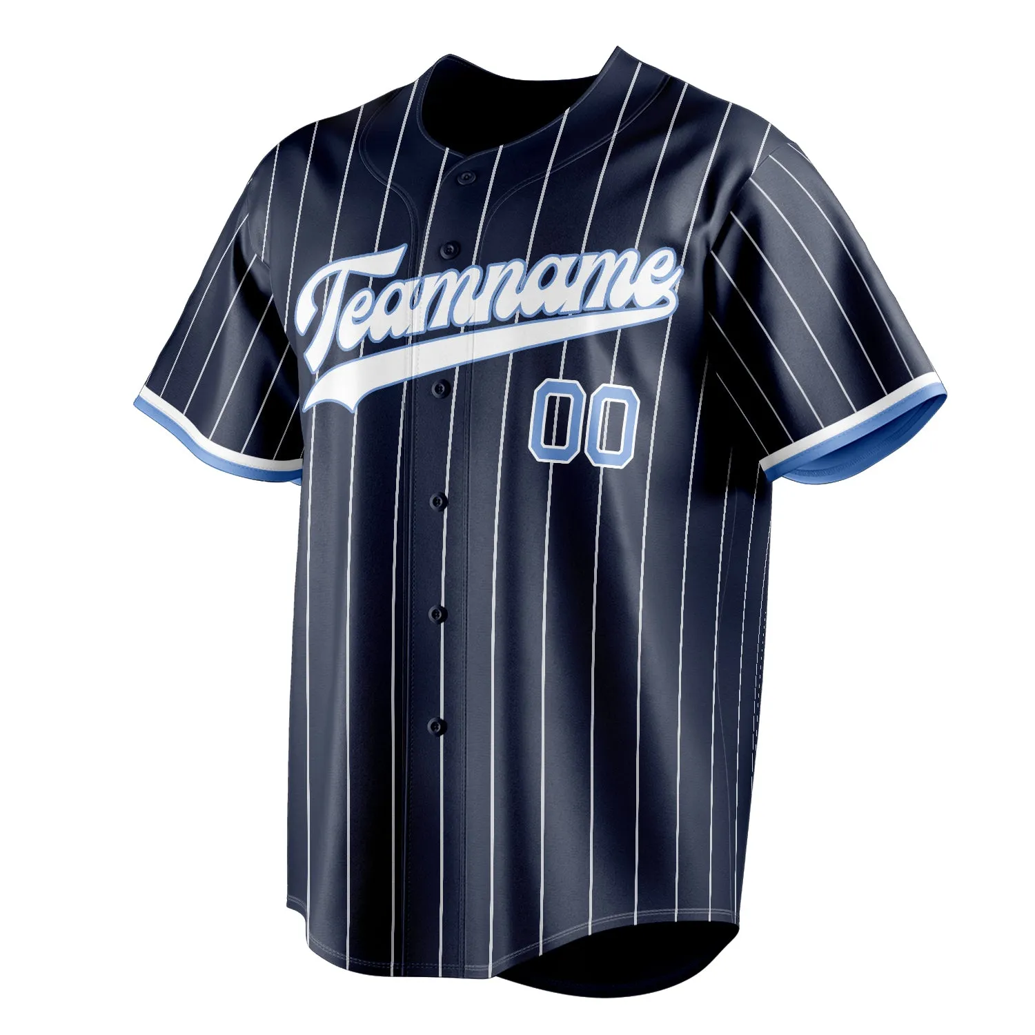 Custom Navy & White White Pinstripe Fan Baseball Jersey sold by Tailorly product image thumbnail 3