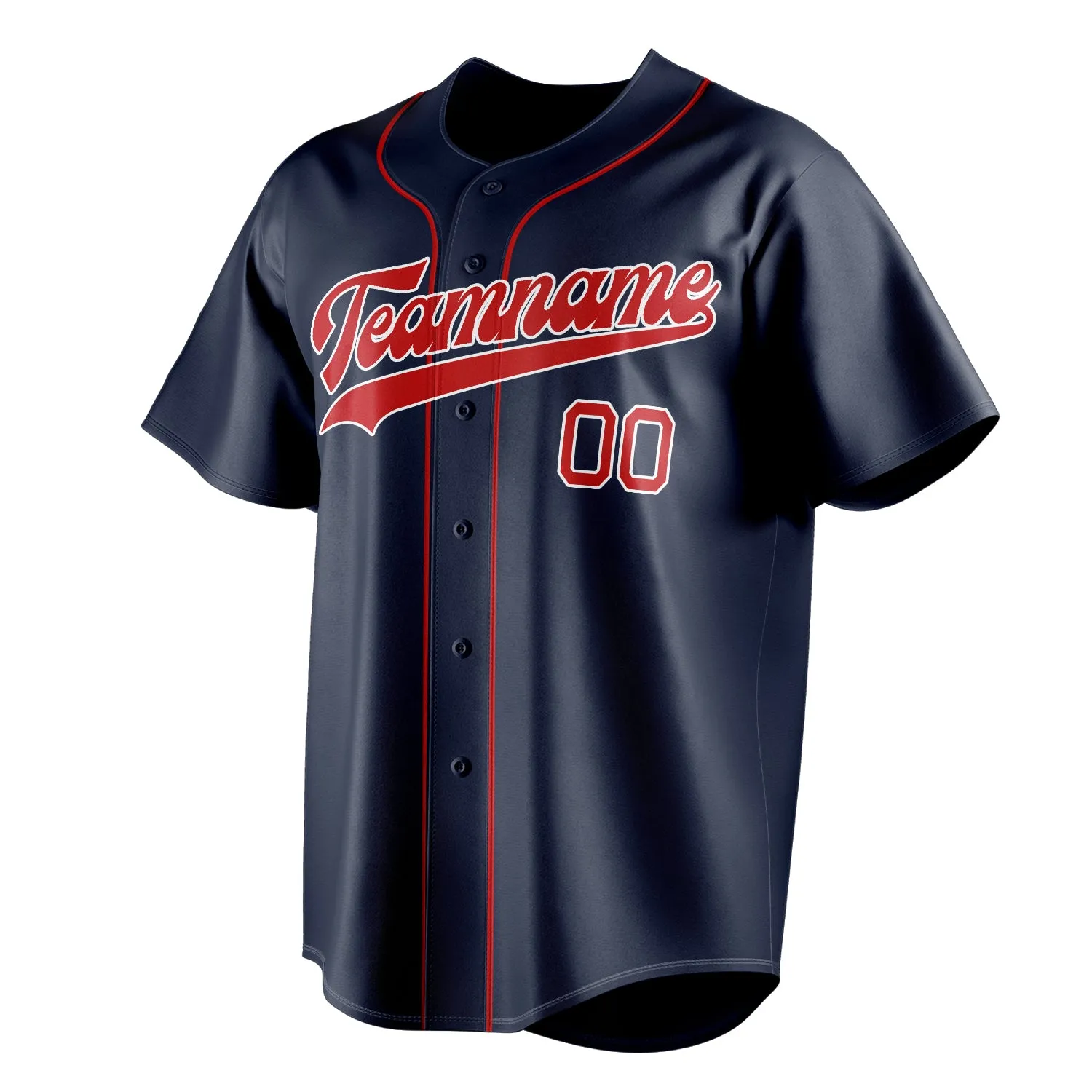 Custom Navy & Red Color Fan Baseball Jersey sold by Tailorly product image thumbnail 3