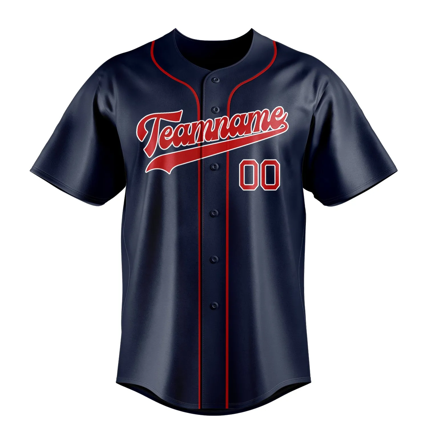 Custom Navy & Red Color Fan Baseball Jersey sold by Tailorly product image thumbnail 2