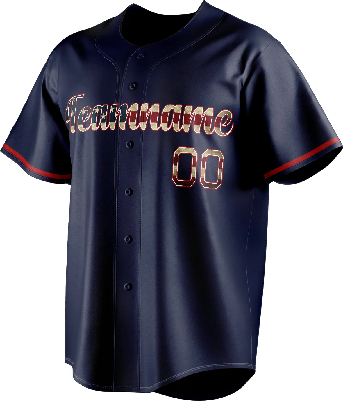 Custom Navy & Red Color Fan Baseball Jersey sold by Tailorly product image thumbnail 3