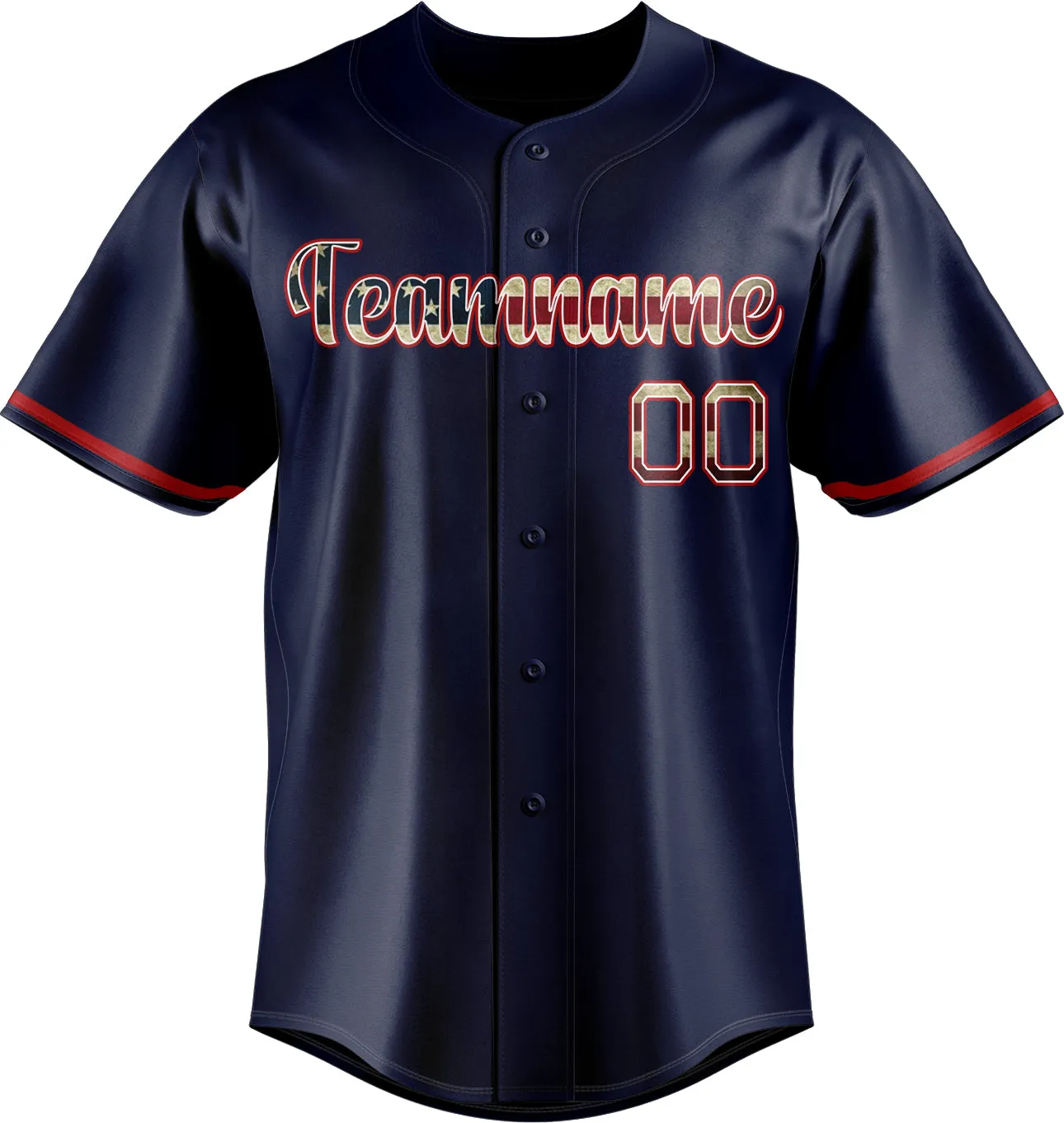 Custom Navy & Red Color Fan Baseball Jersey sold by Tailorly product image thumbnail 2