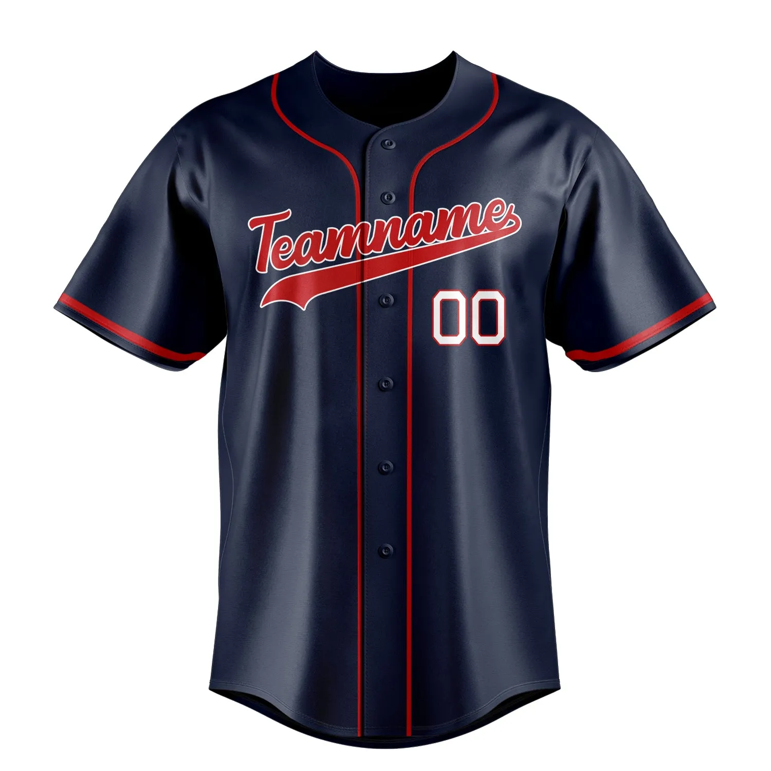 Custom Navy & Red Color Fan Baseball Jersey sold by Tailorly product image thumbnail 2