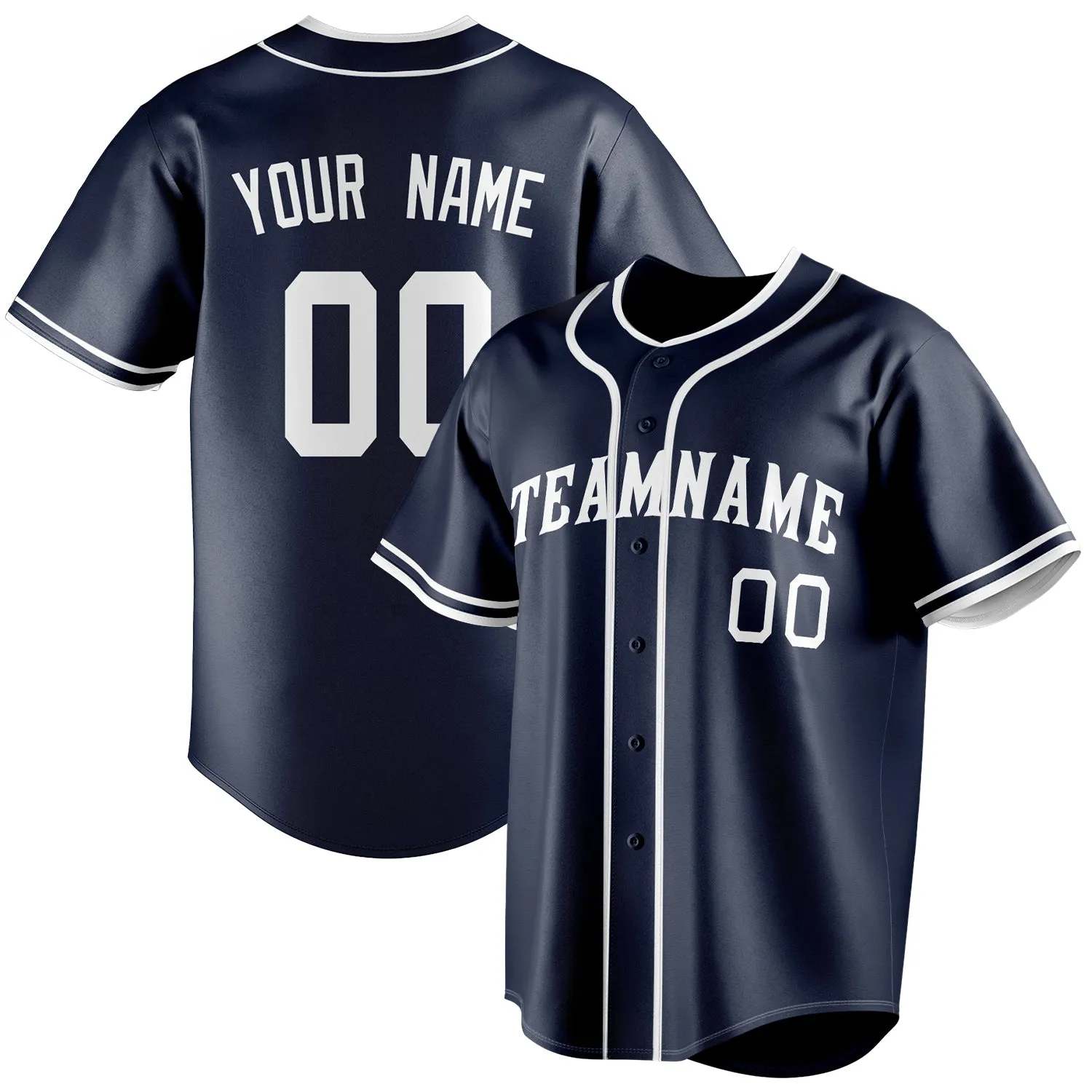 Custom Navy & White Color Fan Baseball Jersey sold by Tailorly