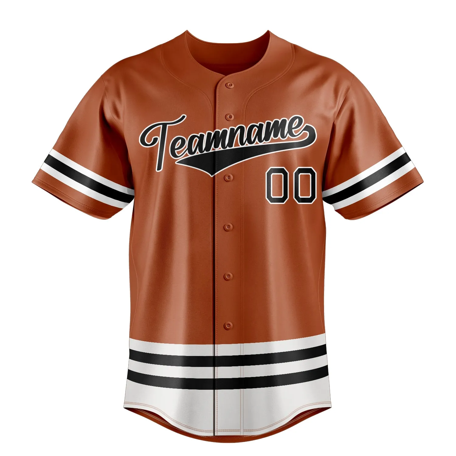 Custom Texas Orange & Black Double Stripe Fan Baseball Jersey sold by Tailorly product image thumbnail 2