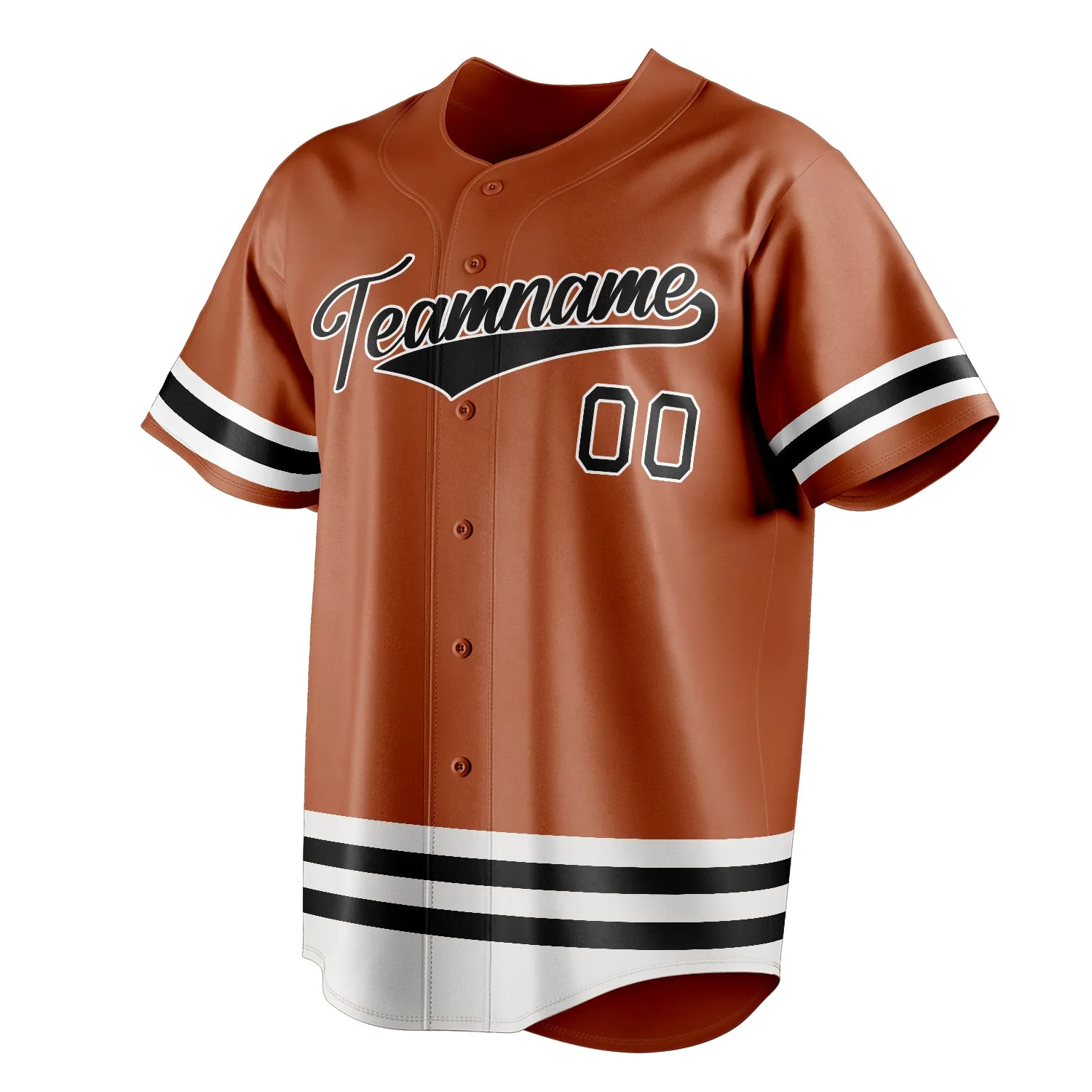 Custom Texas Orange & Black Double Stripe Fan Baseball Jersey sold by Tailorly product image thumbnail 3