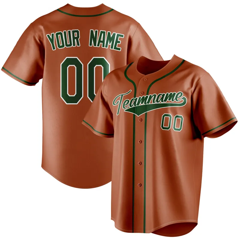 Custom Texas Orange & Green Color Fan Baseball Jersey sold by Tailorly