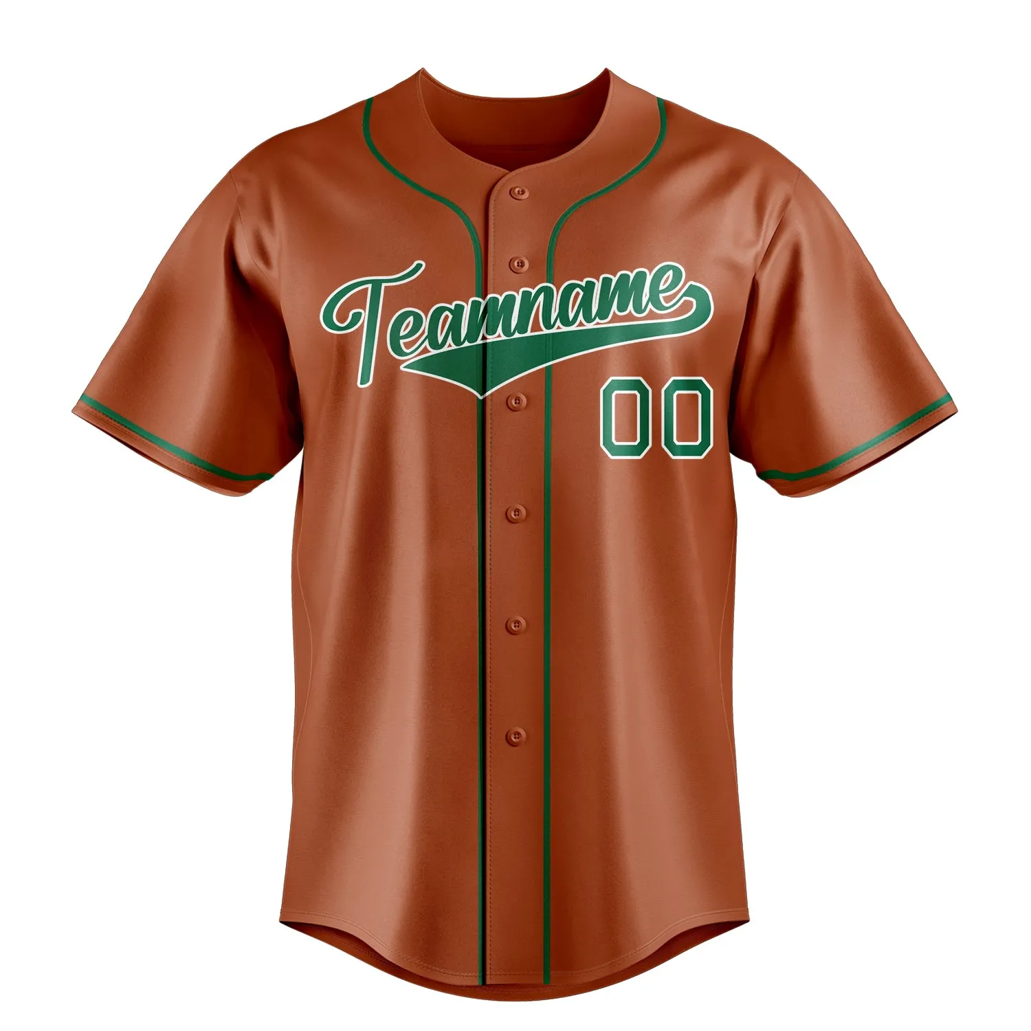 Custom Texas Orange & Kelly Green Color Fan Baseball Jersey sold by Tailorly product image thumbnail 2