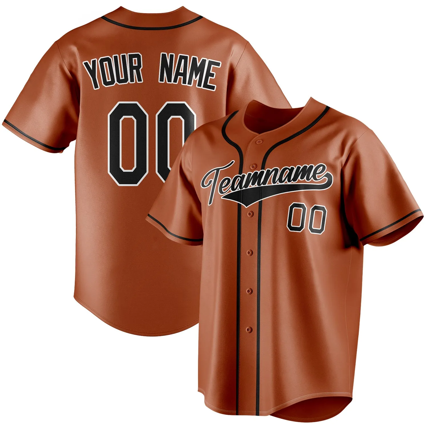 Custom Texas Orange & Black Color Fan Baseball Jersey sold by Tailorly