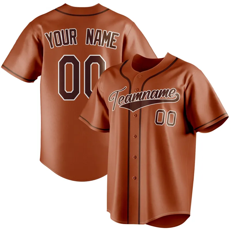 Custom Texas Orange & Brown Color Fan Baseball Jersey sold by Tailorly