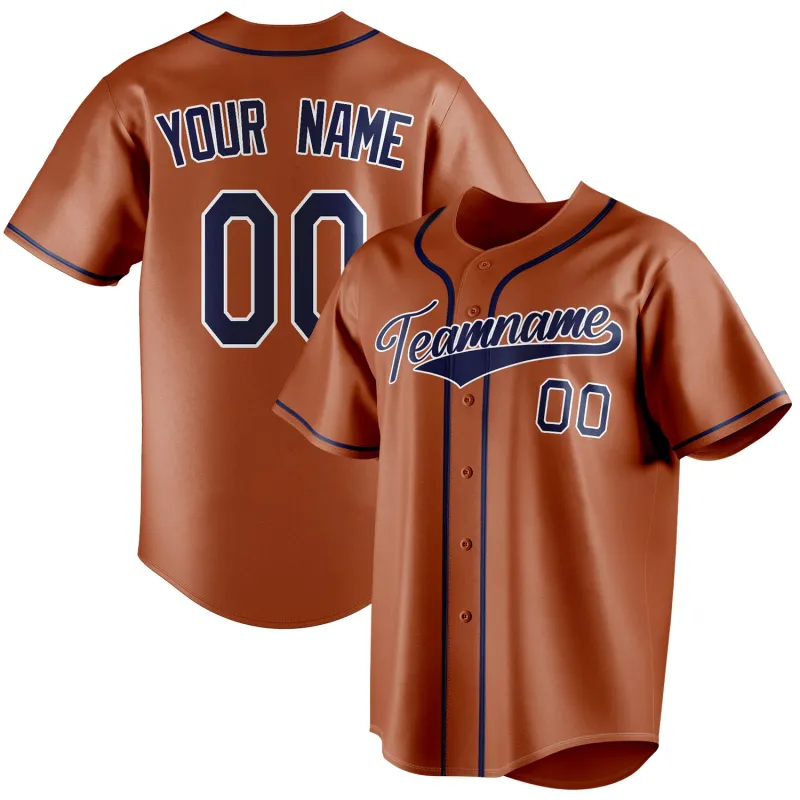 Custom Texas Orange & Navy Color Fan Baseball Jersey sold by Tailorly
