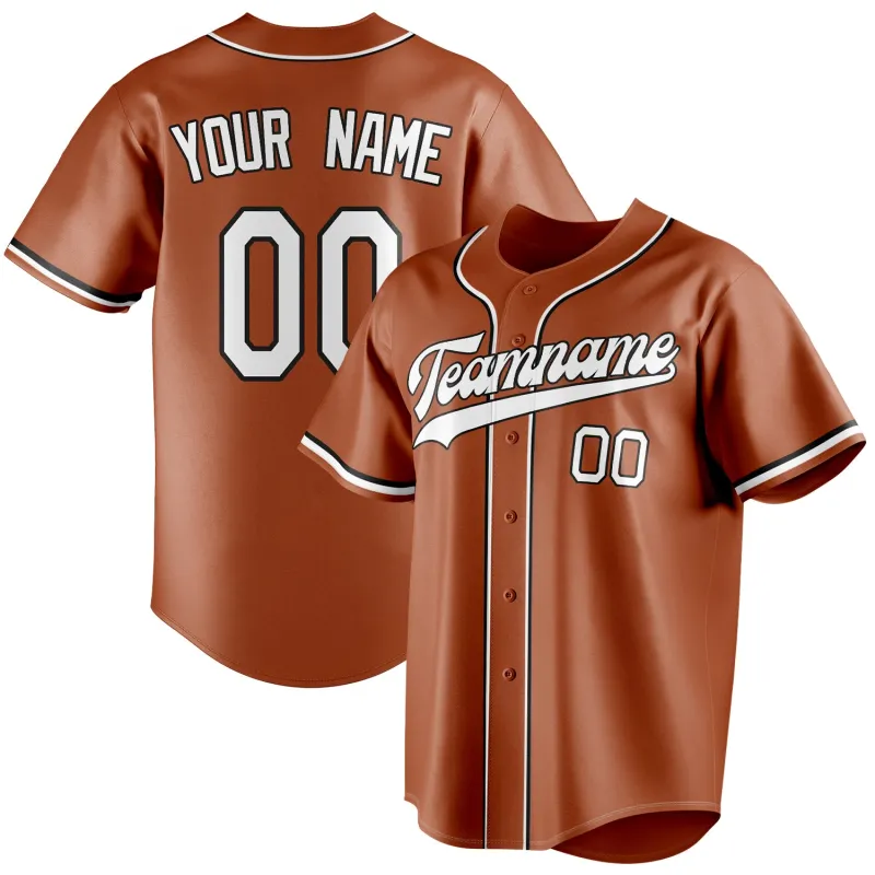 Custom Texas Orange & White Color Fan Baseball Jersey sold by Tailorly