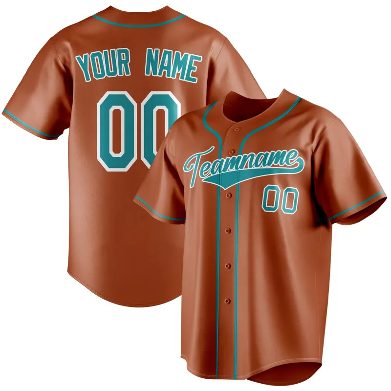 Custom Texas Orange & Teal Color Fan Baseball Jersey sold by Tailorly
