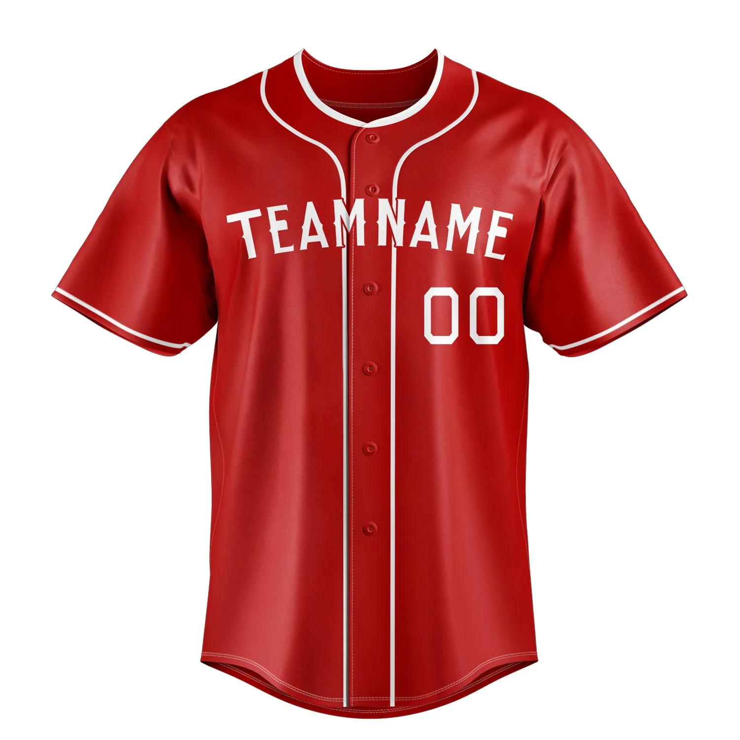 Custom Red & White Color Fan Baseball Jersey sold by Tailorly product image thumbnail 2