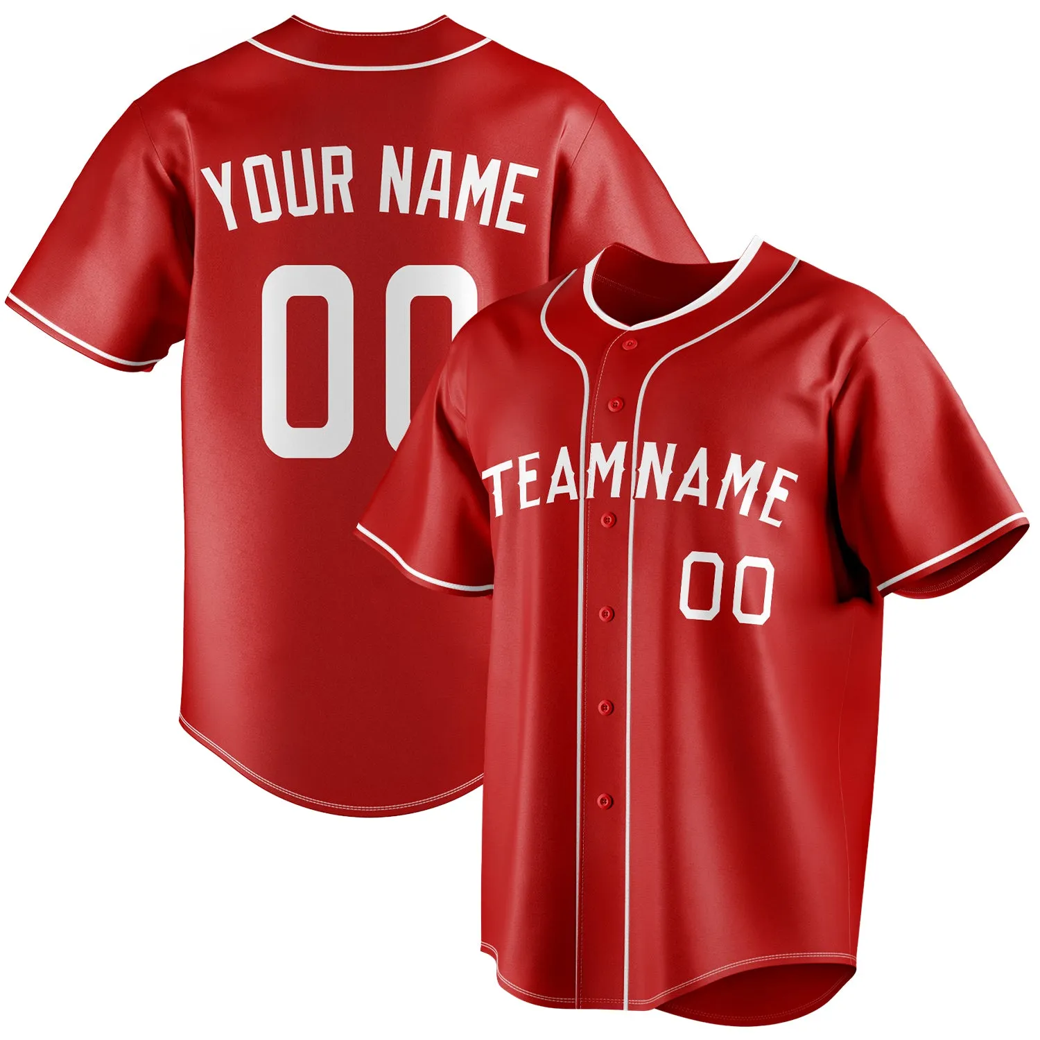 Custom Red & White Color Fan Baseball Jersey sold by Tailorly