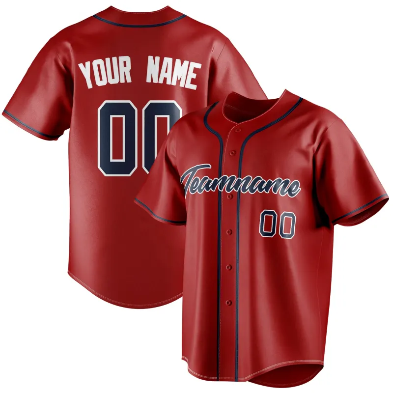 Custom Red & Navy Color Fan Baseball Jersey sold by Tailorly
