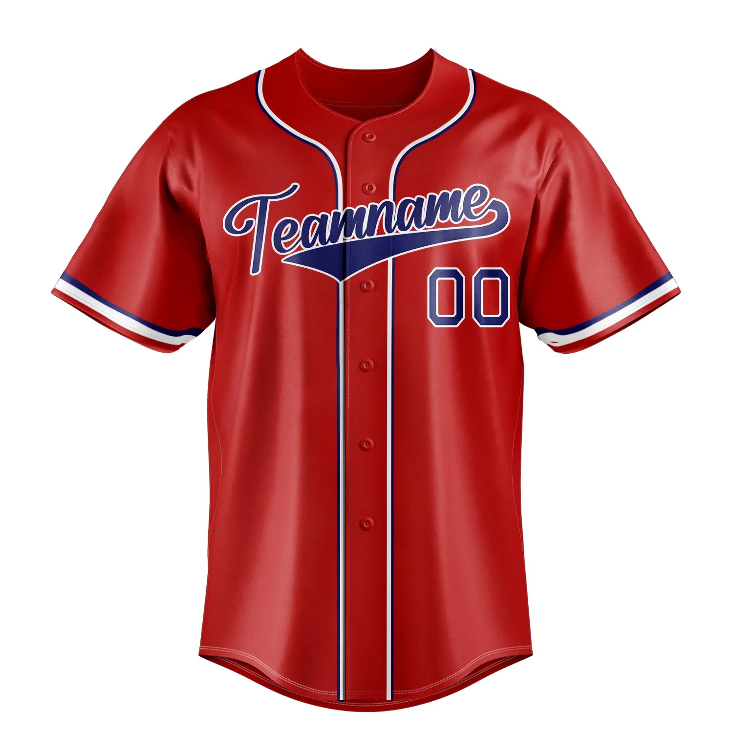 Custom Red & Royal Color Fan Baseball Jersey sold by Tailorly product image thumbnail 2