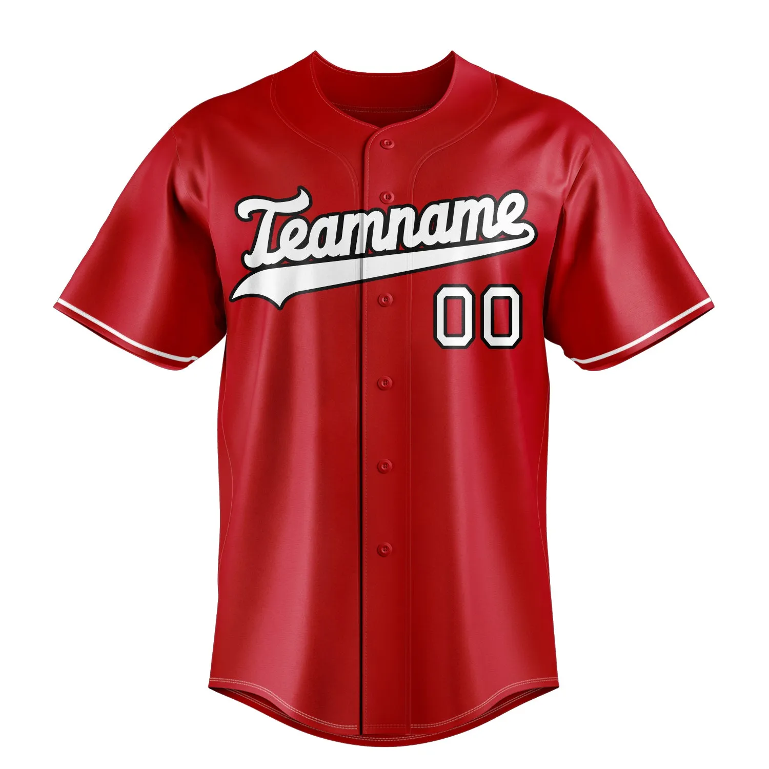 Custom Red & White Color Fan Baseball Jersey sold by Tailorly product image thumbnail 2