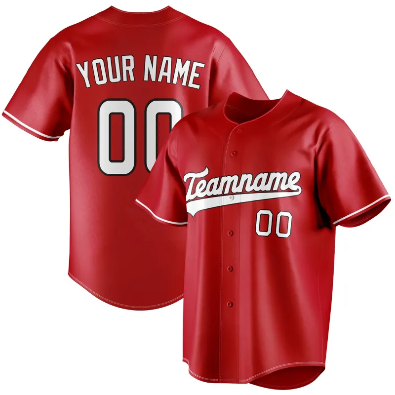 Custom Red & White Color Fan Baseball Jersey sold by Tailorly