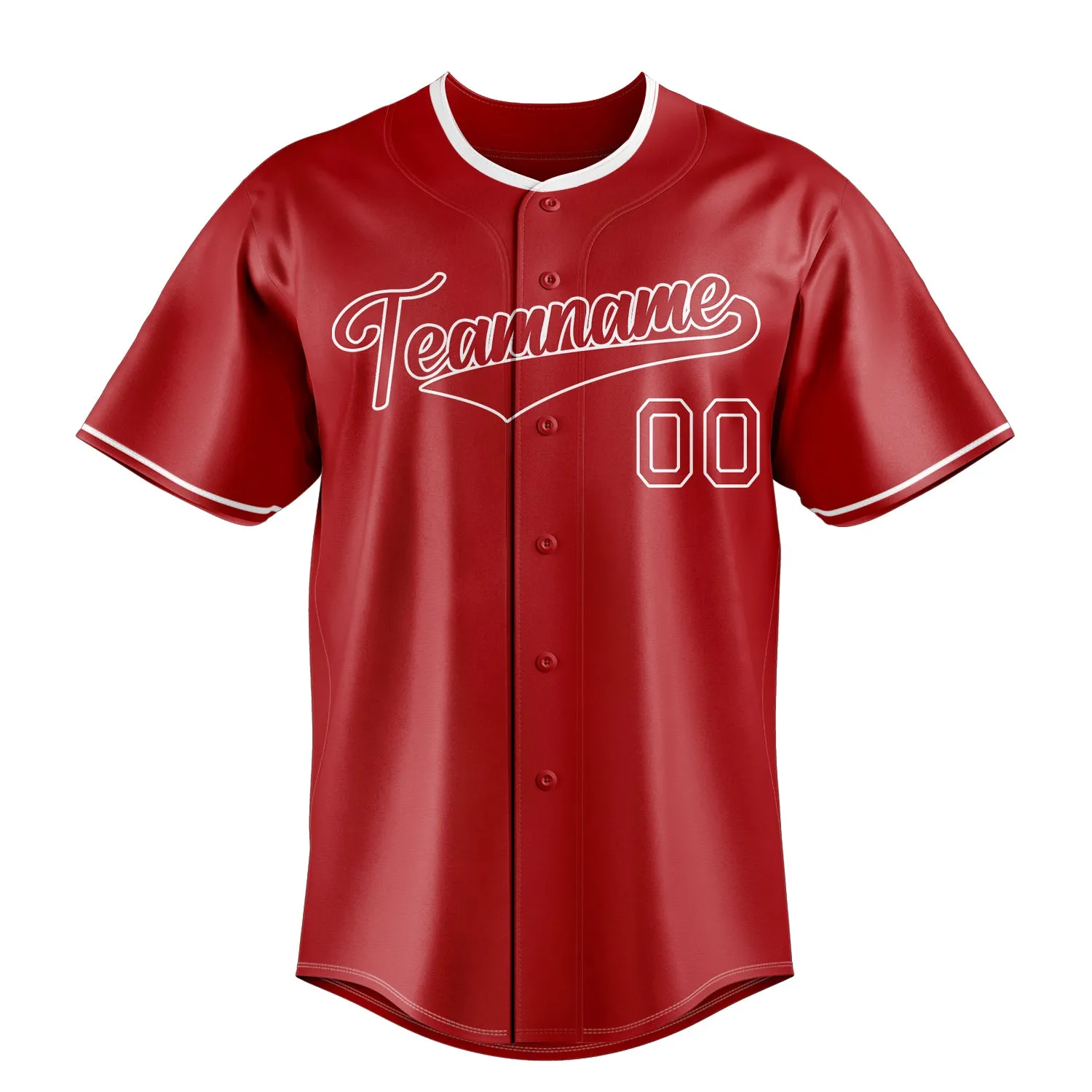 Custom Red & White Color Fan Baseball Jersey sold by Tailorly product image thumbnail 2