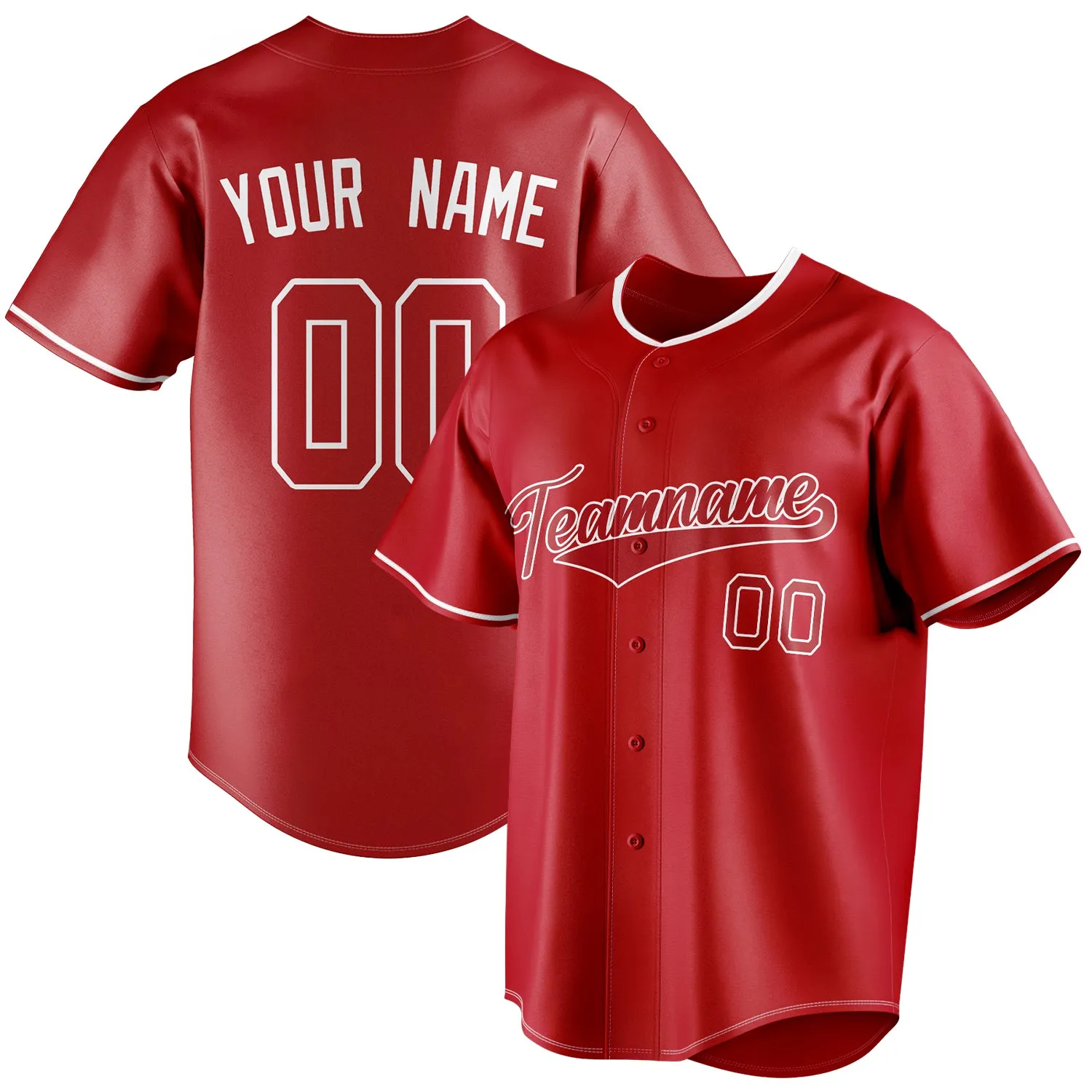 Custom Red & White Color Fan Baseball Jersey sold by Tailorly