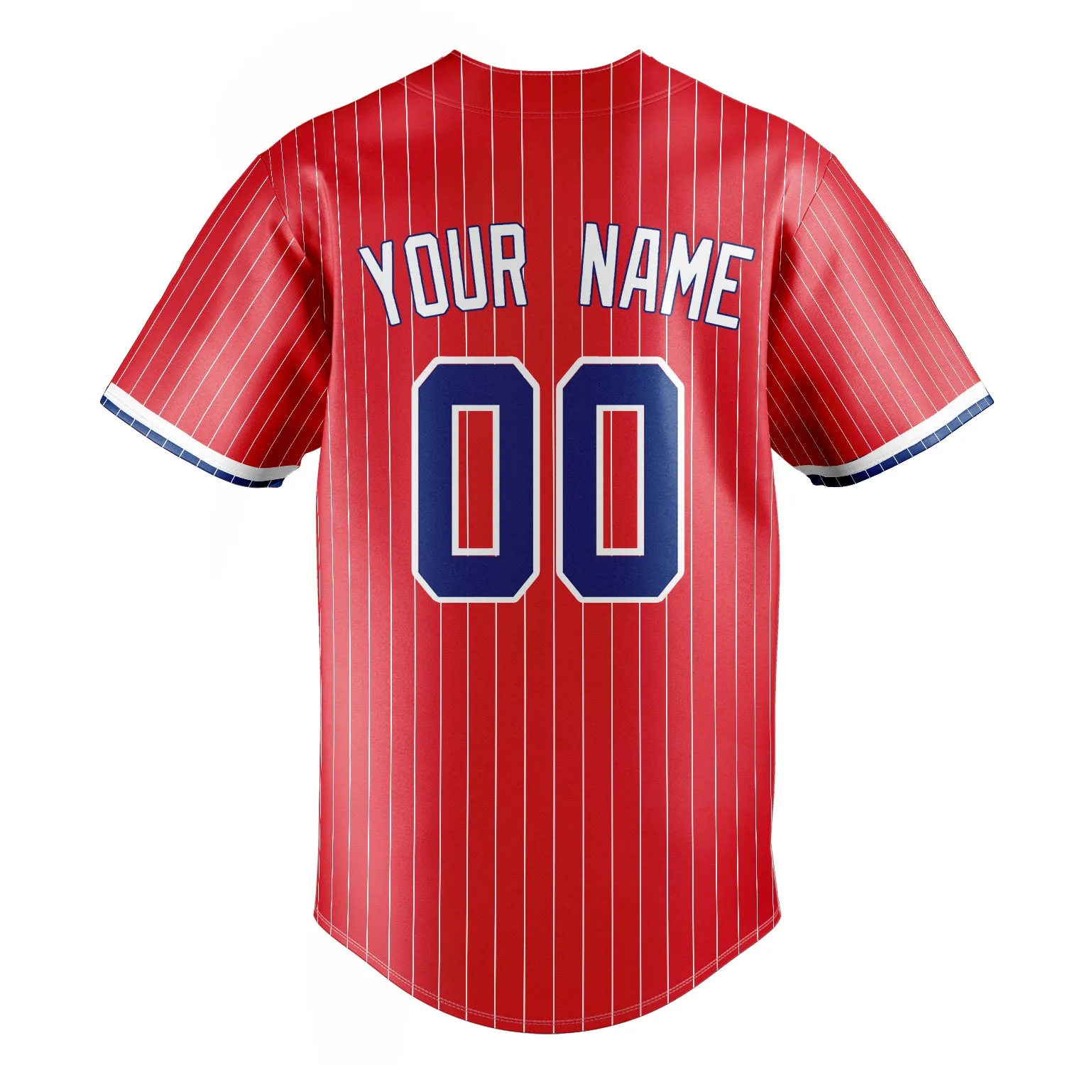 Custom Red & White White Pinstripe Fan Baseball Jersey sold by Tailorly product image thumbnail 4