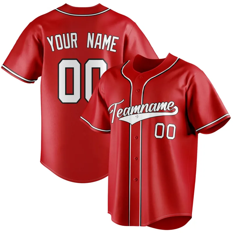 Custom Red & White Color Fan Baseball Jersey sold by Tailorly