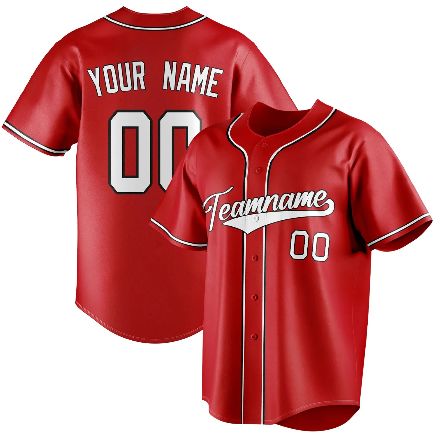 Custom Red & White Color Fan Baseball Jersey sold by Tailorly