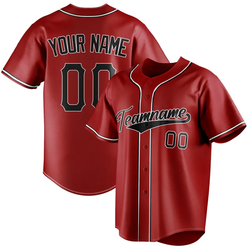Custom Red & Black Color Fan Baseball Jersey sold by Tailorly