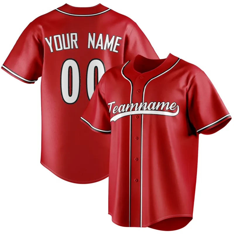 Custom Red & White Color Fan Baseball Jersey sold by Tailorly