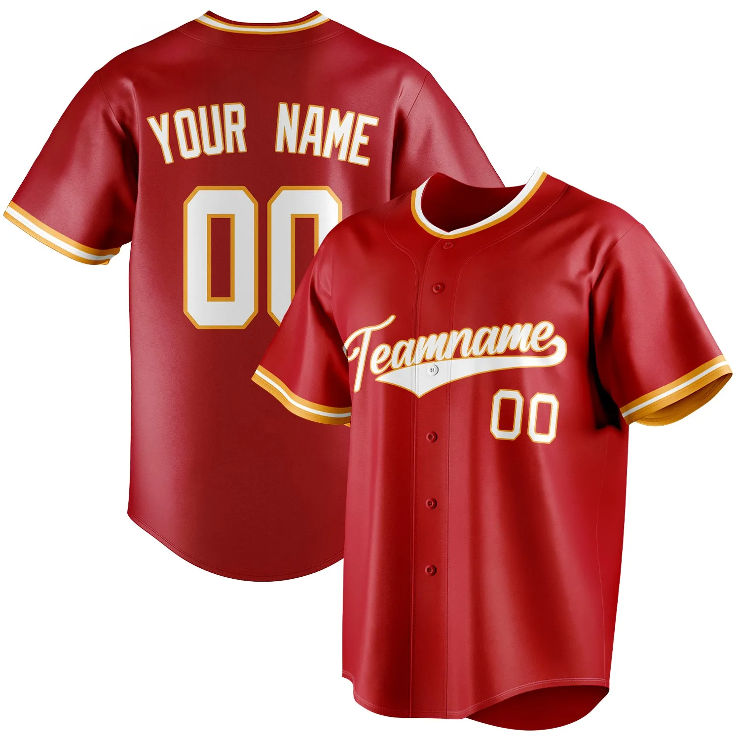 Custom Red & White Color Fan Baseball Jersey sold by Tailorly