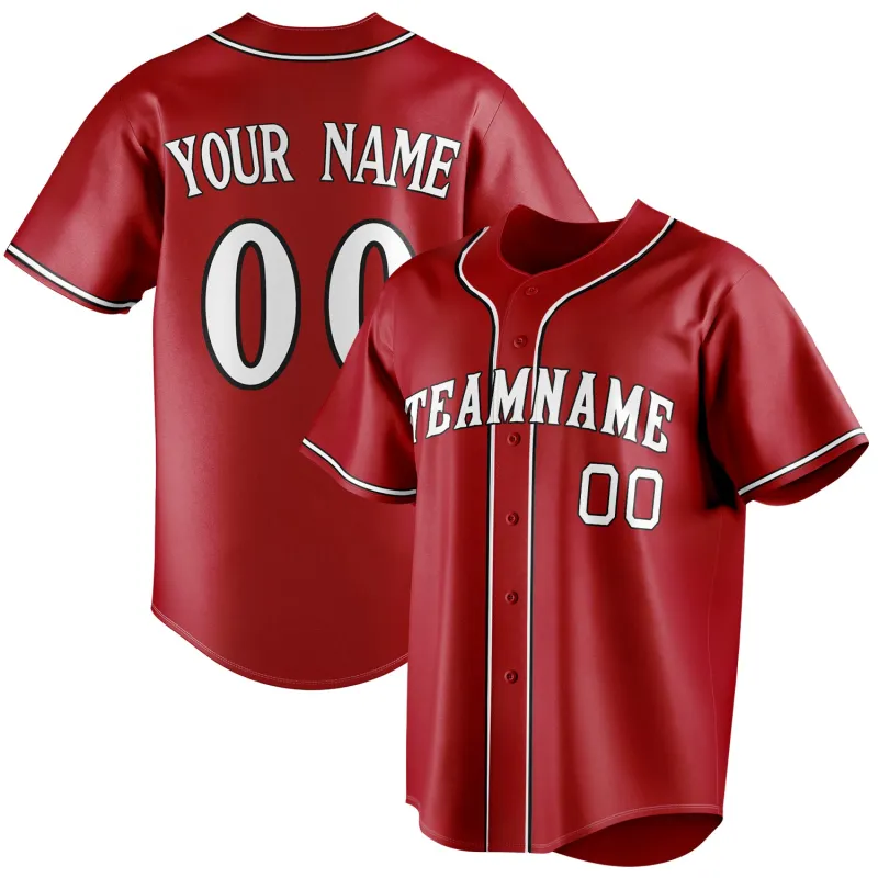 Custom Red & White Color Fan Baseball Jersey sold by Tailorly